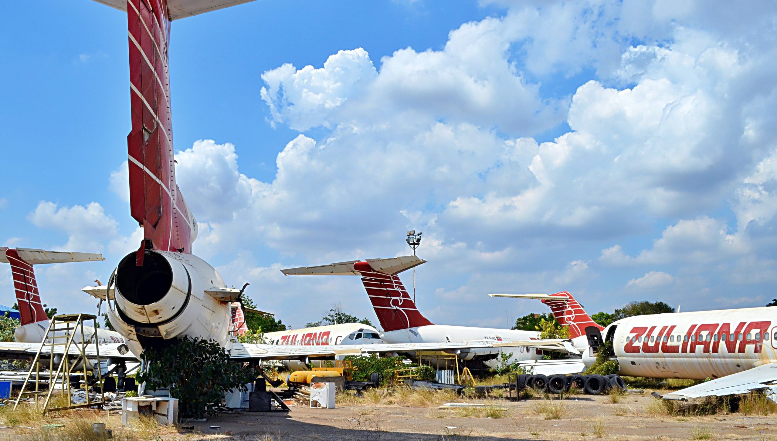 Zuliana's fleet remains in a scrapyard at Maracaibo.