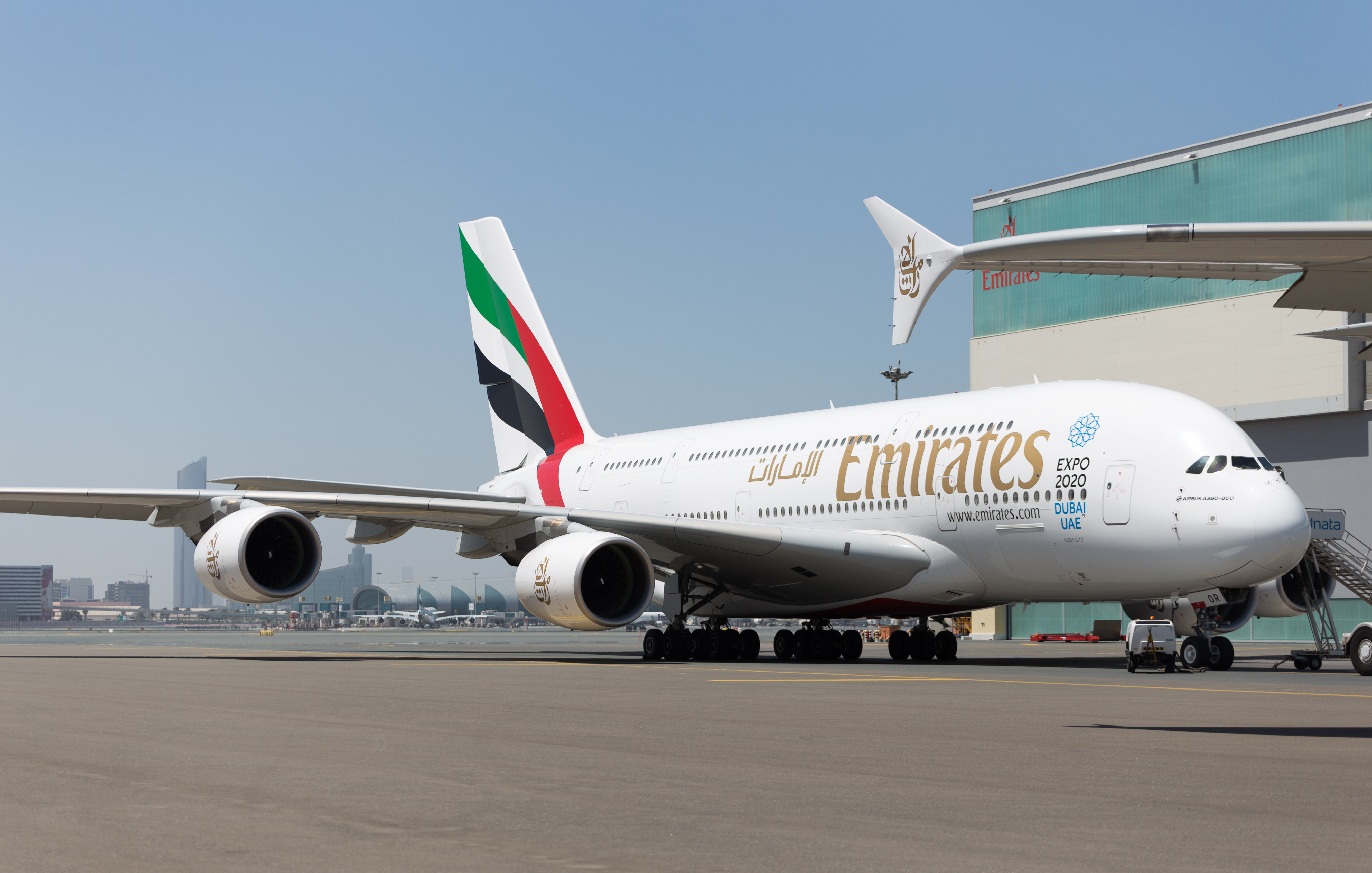 An Emirates A380 in Dubai.