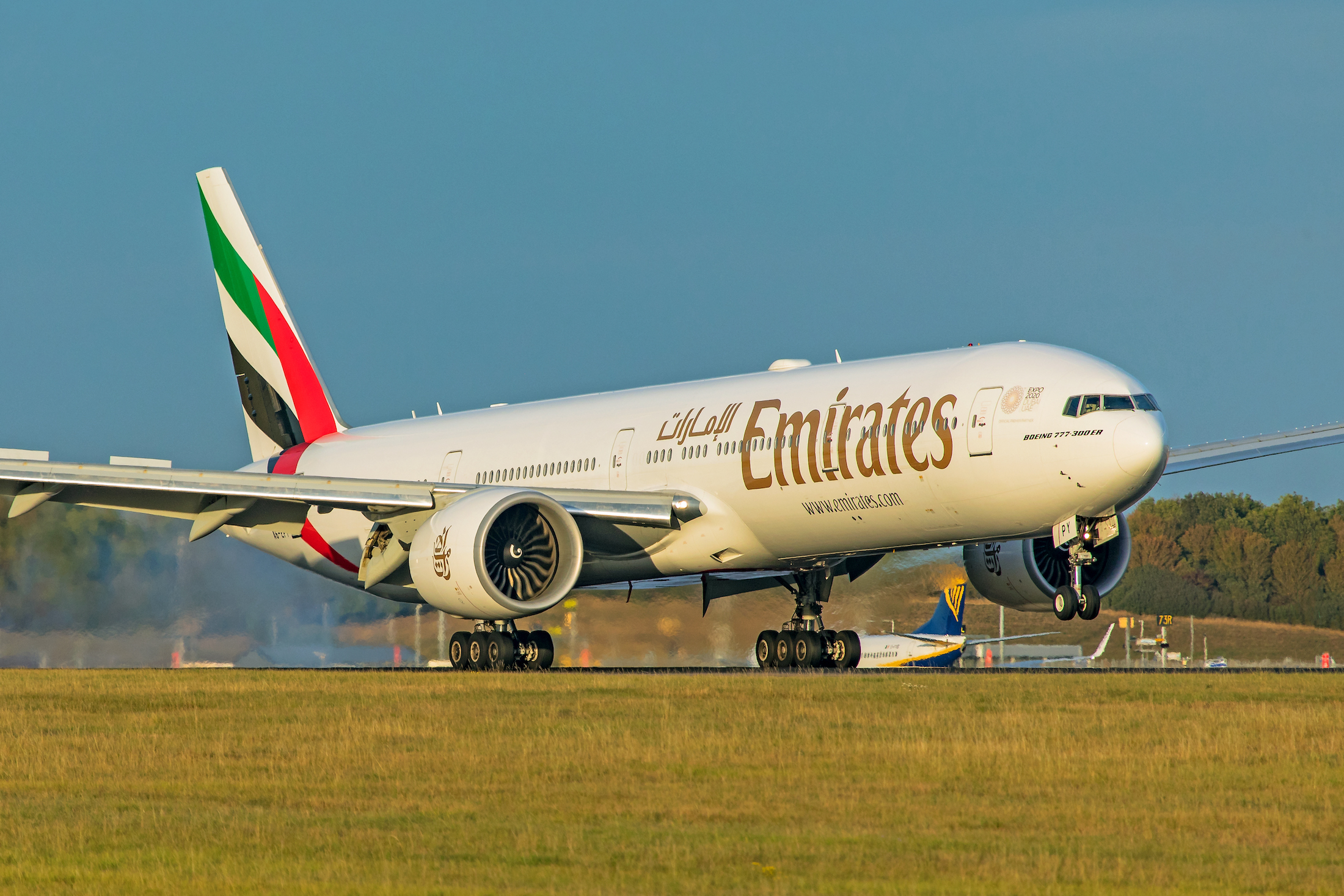 An Emirates Boeing 777-300ER aircraft.